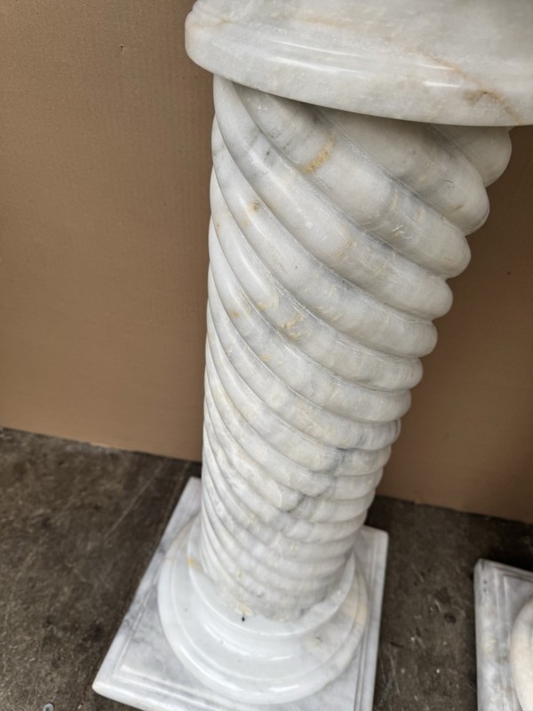 PAIR OF WHITE MARBLE PEDESTALS gallery