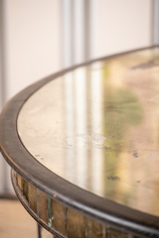 Antique Empire Style Black Lacquer Mirror Table – Original Patina, One of a Kind gallery