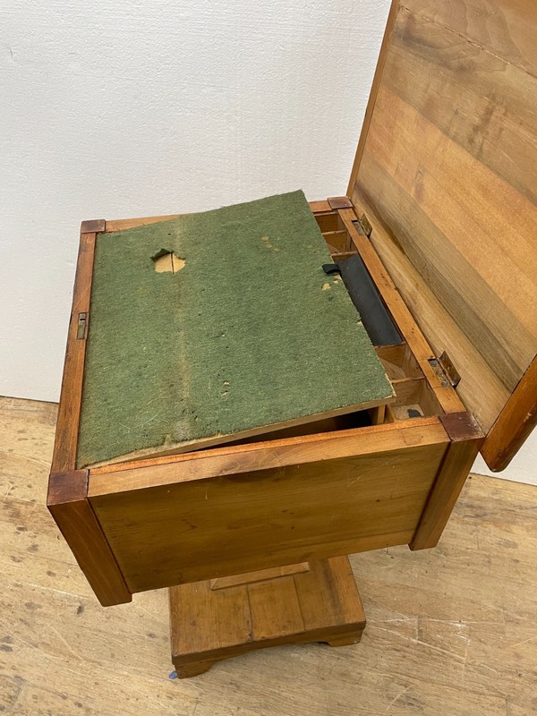 ANTIQUE AMERICAN FEDERAL Empire WORK TABLE LIFT TOP WRITING DESK fitted interior gallery