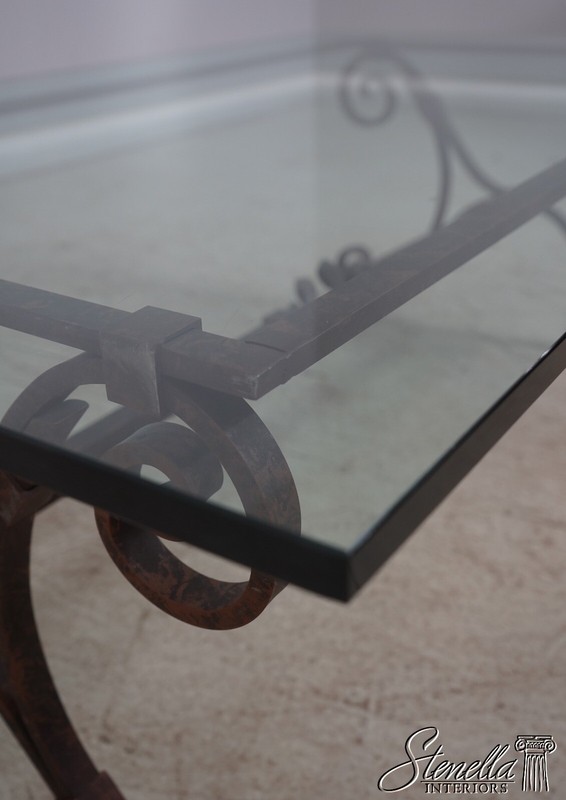 65810EC: Iron Base Glass Top Coffee Cocktail Table gallery