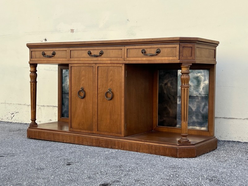 Mid Century Walnut Console Table, Walnut Console, Walnut Cabinet gallery