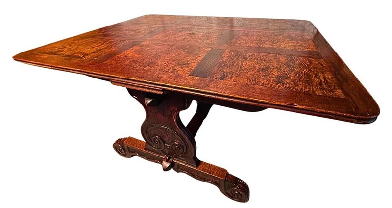 **Antique French Oak & Elm Trestle Base Dining Table**OBO**