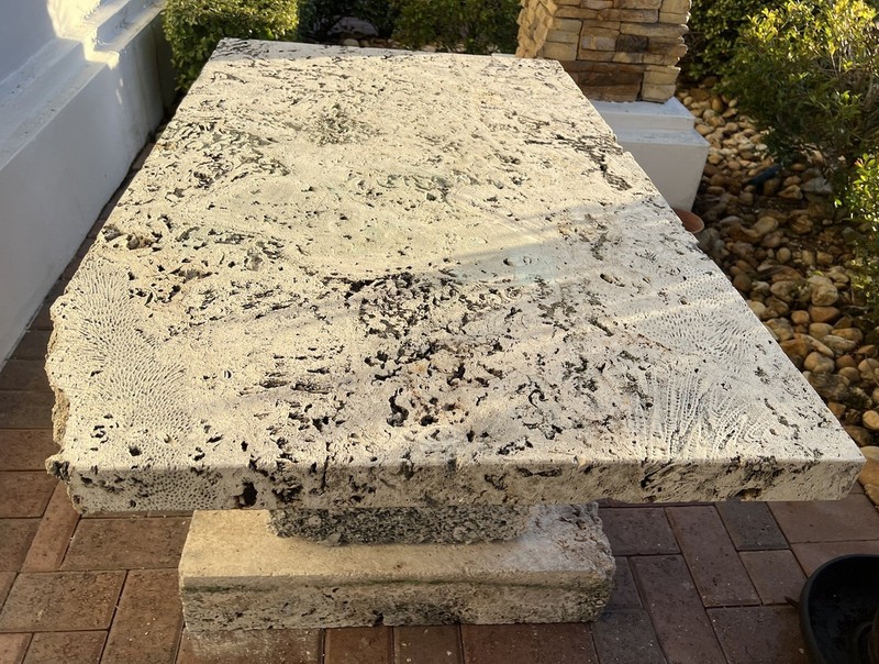 Fossilized Florida Keys Coral 3-Piece Huge Table 48” X 29” X 22” RARE Make Offer