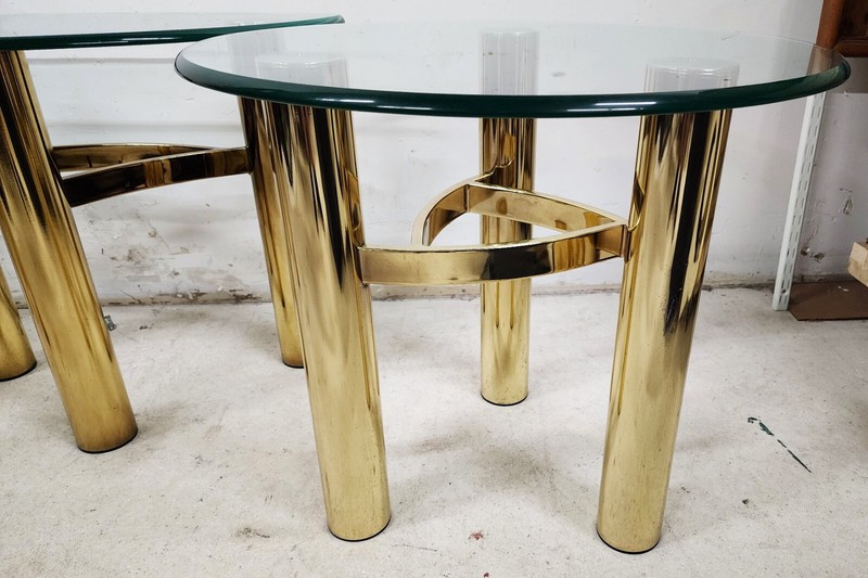 MCM Tubular Brass Table Set Vintage gallery