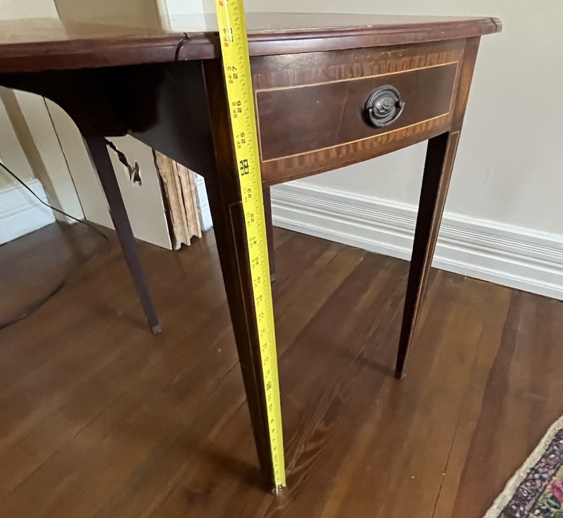 Antique Federal Mahogany Inlay Marquetry Pembroke Drop Leaf Side Table gallery