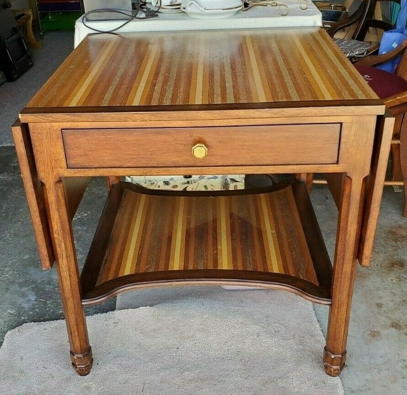 Table with drop leaves, mixed woods, Alexa Hampton Collection, for Hickory Chair