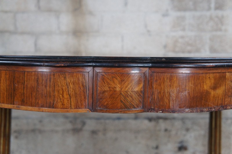 Antique American Renaissance Revival Serpentine Walnut Marquetry Center Table gallery