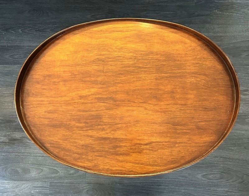 Antique - Mid-Century MERSMAN Lyre Harp Base Oval Side Table ~ Duncan Phyfe A1 gallery