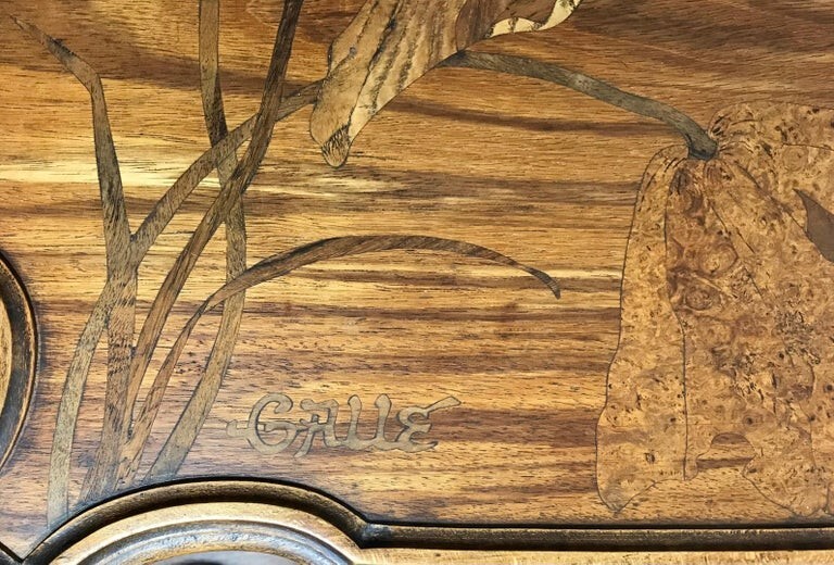 Emile Galle Marquetry Three Tier Dragonfy and Botanical Table gallery