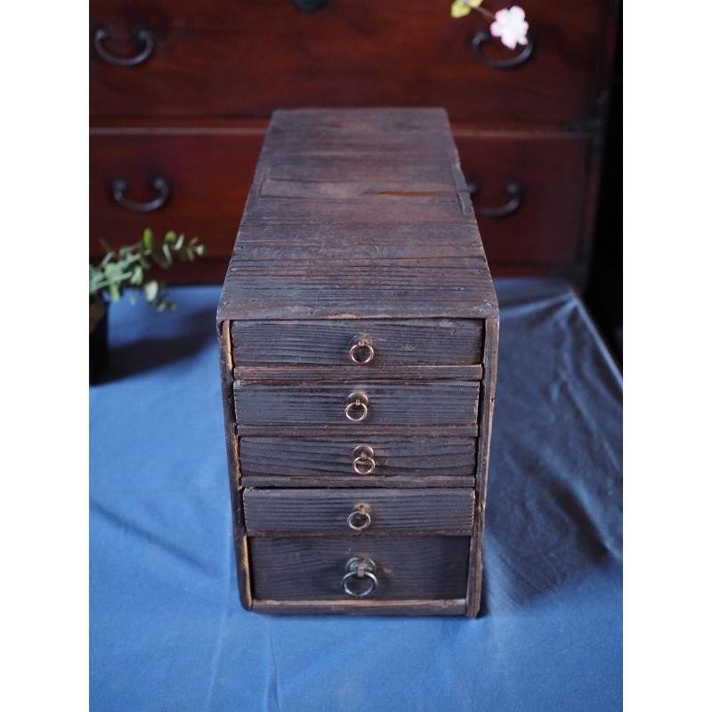 Antique Japanese Edo Period Double Drawer Koro-ten D Size 21cm (8.3in)