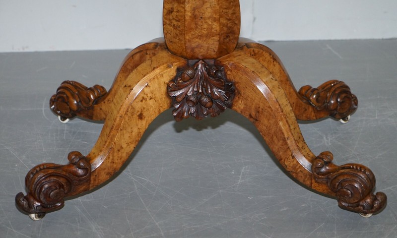 VERY FINE CIRCA 1835 WILLIAM IV ANTIQUE POLLARD OAK FOLDING CARD PEDESTAL TABLE gallery