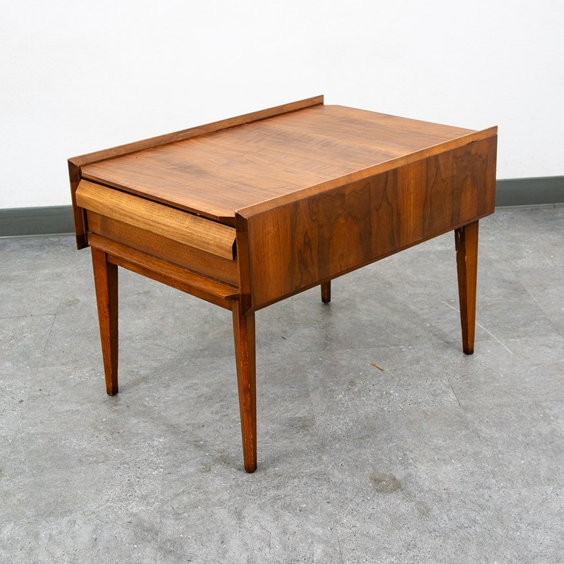 Mid Century Modern Nighstand End Side Table Lane First Edition Walnut Drawer Mcm gallery