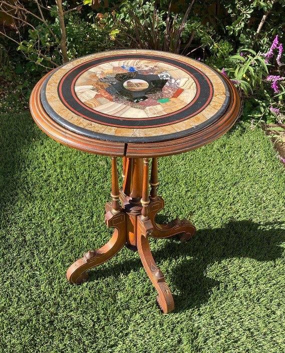 Victorian Italian Marble “Coliseum” end table