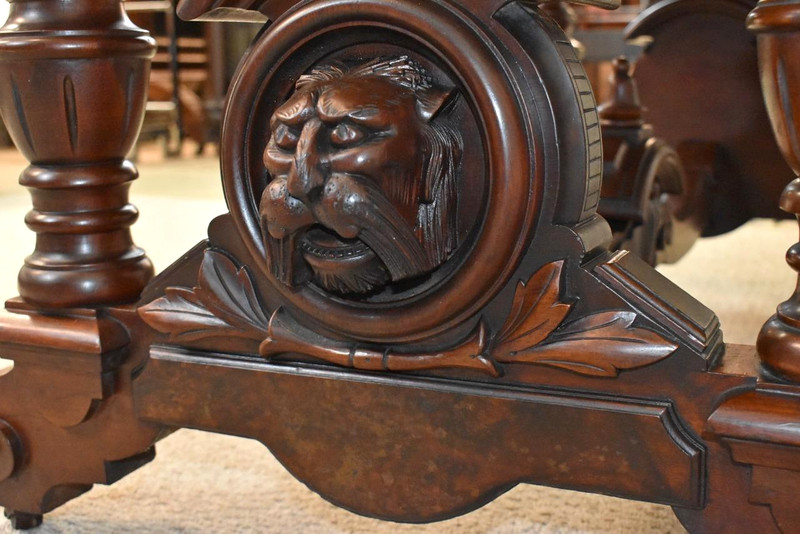 Victorian Walnut Library Table Belter Style gallery