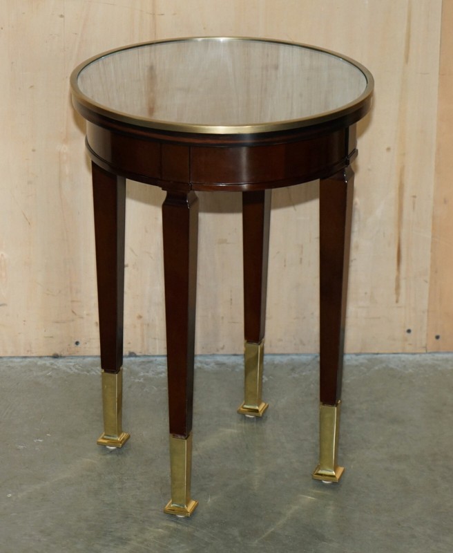 RRP £6850 EXQUISITE PAIR OF BRASS & MASSCAR EBONY DECCA HOME SIDE LAMP TABLES gallery