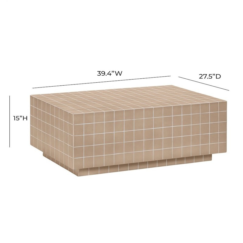 Mixie Taupe Tile Indoor / Outdoor Coffee Table gallery