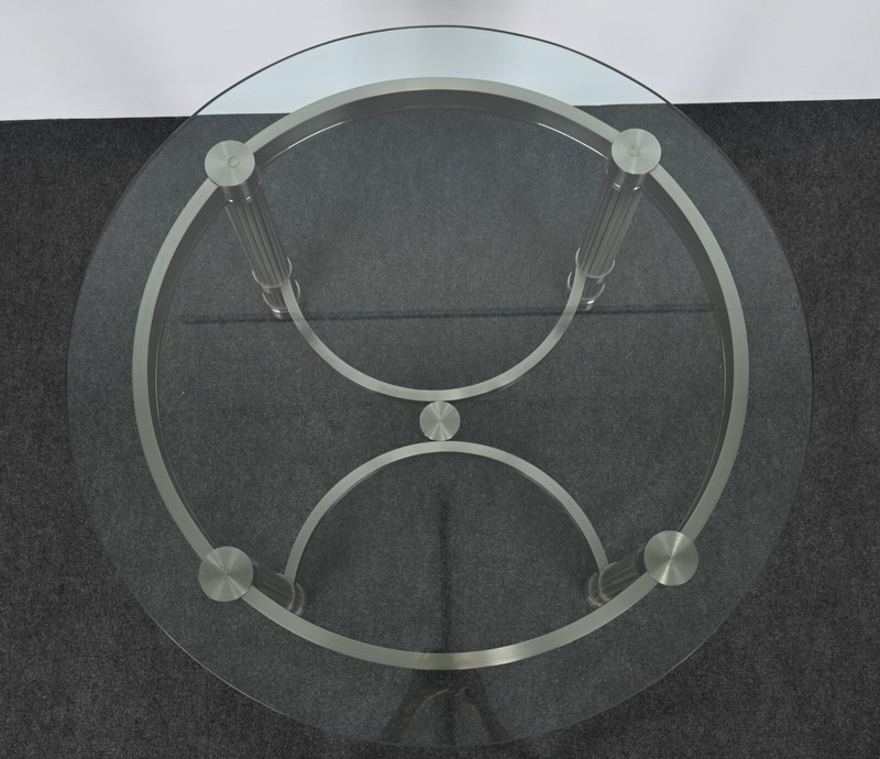 Solid Stainless Steel Center or Dining Table by Ron Seff, 1980s gallery