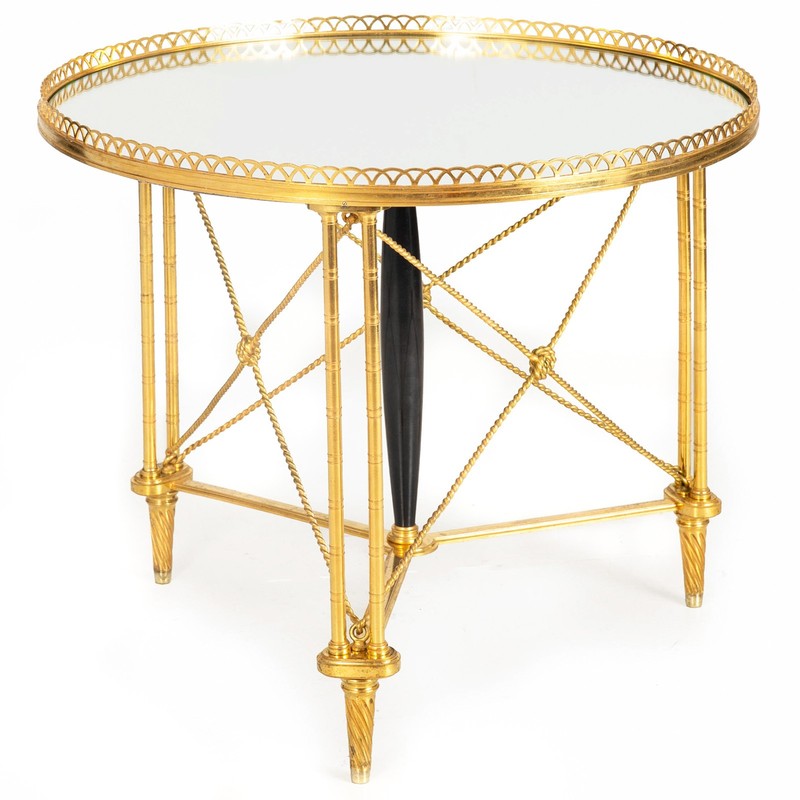 French Gilt Bronze Gueridon Side Table, manner of Maison Jansen ca. 1930s gallery