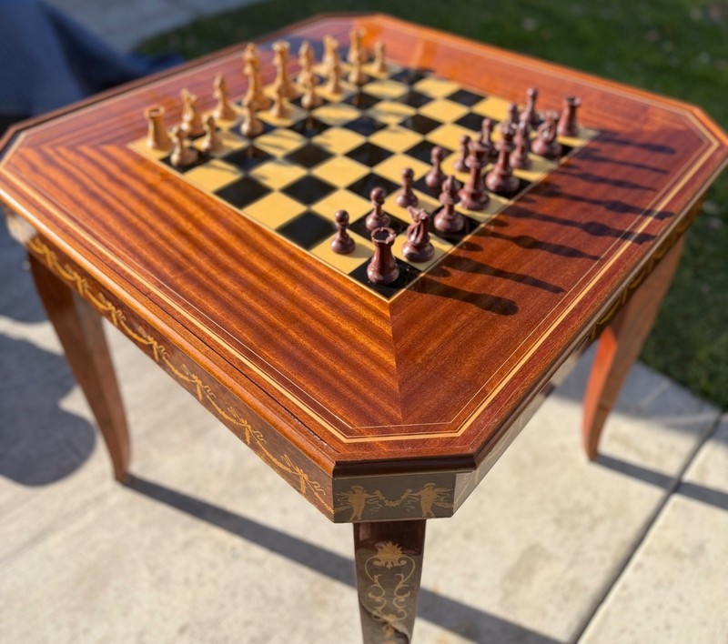 Notturno Intarsio Sorrento Italy Italian Game Table, Roulette, Chess Inlaid Wood gallery