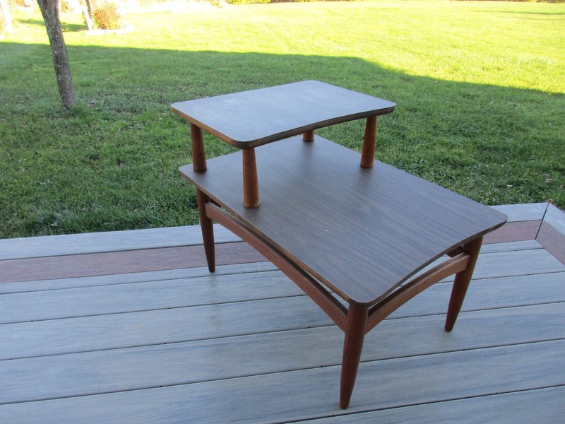 1 VTG Mid Century Modern 2 Tier End Side Tables 1960’s Formica Tops