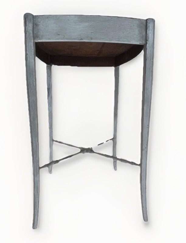 French Directoire Style Wood Period Side Table Distress Faux Paint 18 x 23 x 26h gallery