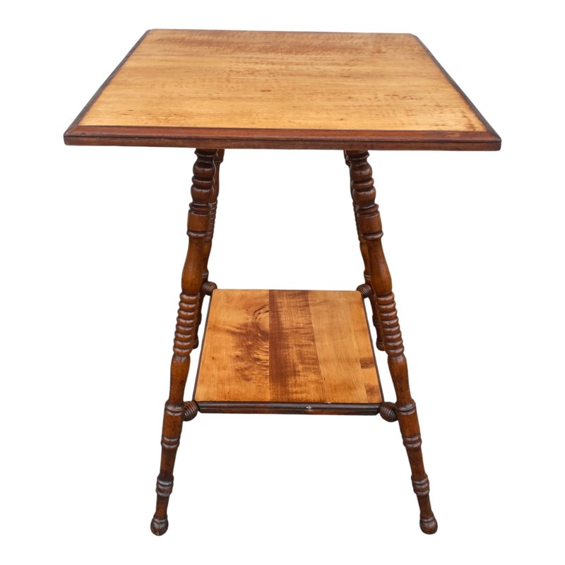 Early 1900s Victorian Style American Maple Parlor & Accent Table,