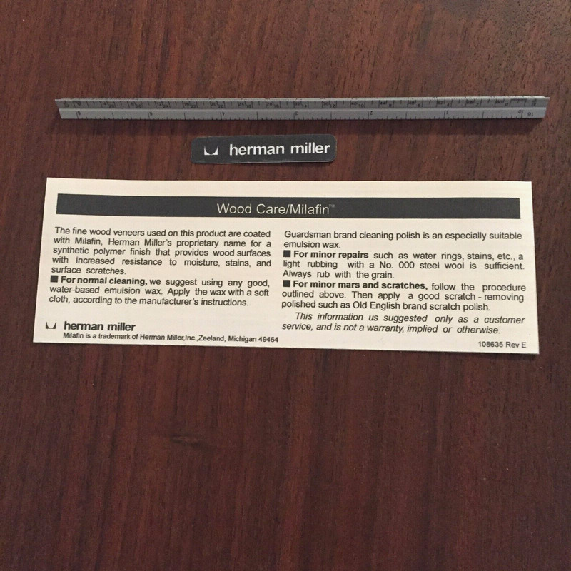For Herman Miller WOOD TABLE CARE INTRUCTIONS PAPER LABEL DECAL gallery