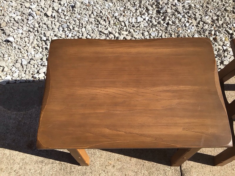 PAIR VINTAGE MISSION OAK MATCHING END TABLES gallery