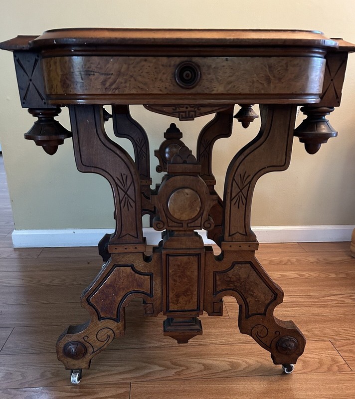 Antique Walnut Leather-Top Library Table gallery