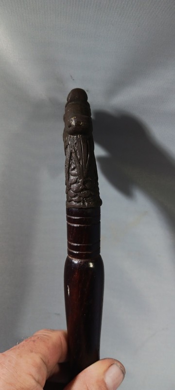 Mahogany Brass Chinese Antique Small Cane gallery