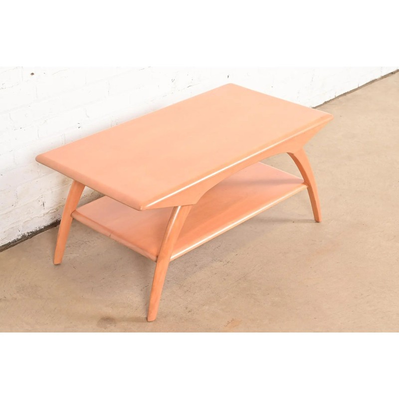 Heywood Wakefield Mid-Century Modern Solid Maple Spider Leg Coffee Table, 1950s gallery