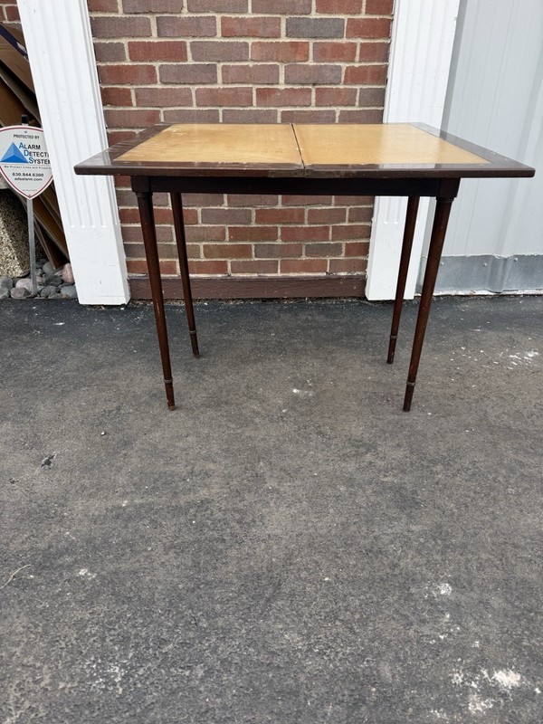 Vintage MCM Flip Top Game Table Mahogany Finish Folding Card Table Restoration gallery