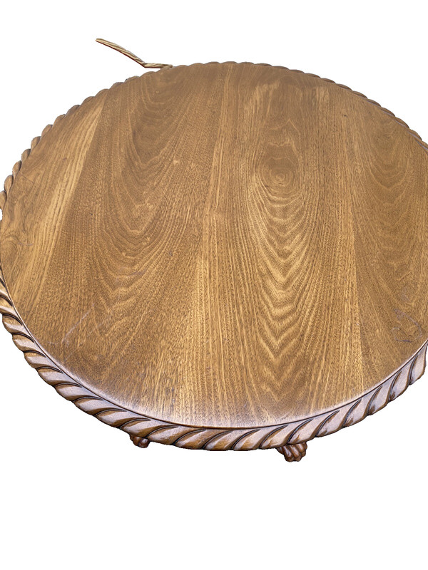 65053 Solid Mahogany Custom Hand Carved Tilt Top Lamp Table Stand gallery