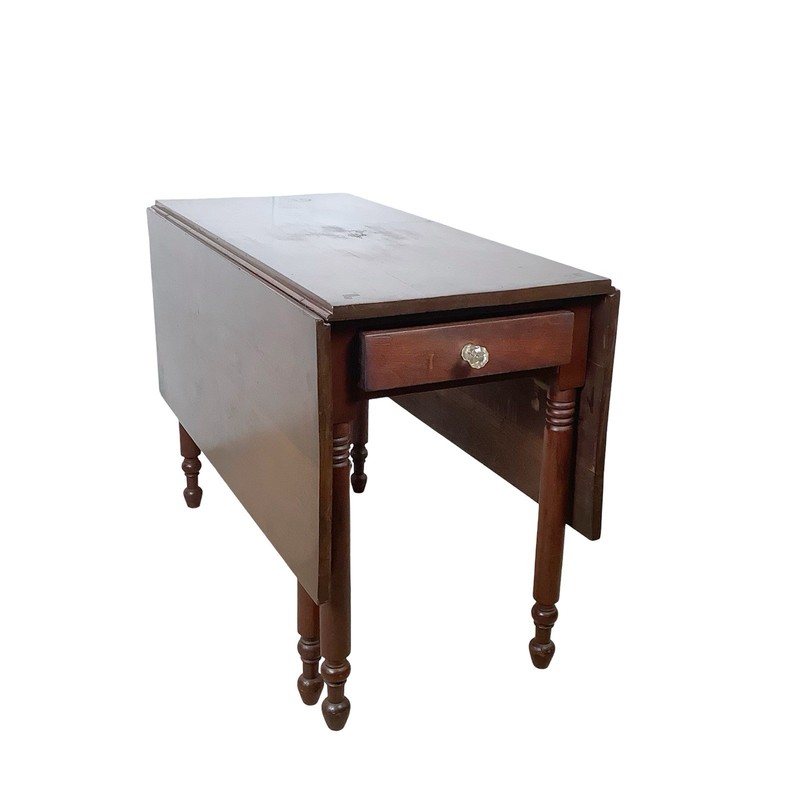 Antique Style American Empire Walnut Drop Leaf Gate Leg Dining Table
