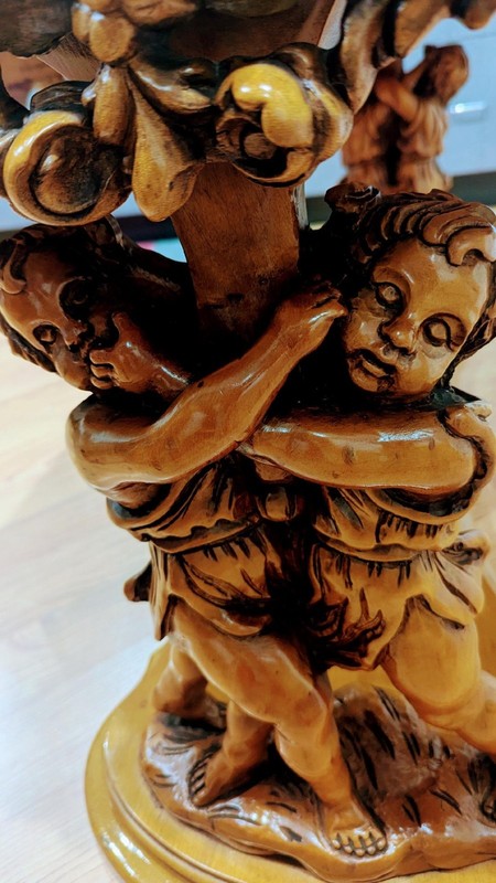 Vintage Italian Baroque Coffee Table hand carved and decorative Inlay gallery