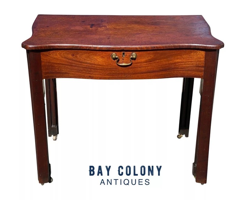 Antique Irish Chippendale Mahogany Writing Desk / Dressing Table – Lowboy