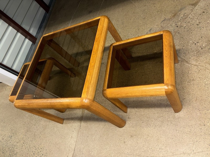 Vintage Mid Century Danish Modern Side Tables by Lou Hodges for Mersman gallery