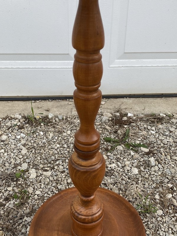 Solid Maple Pedestal Weighted Side Accent Table gallery