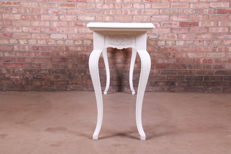 Italian Provincial White Lacquered Console or Sofa Table, Newly Refinished gallery
