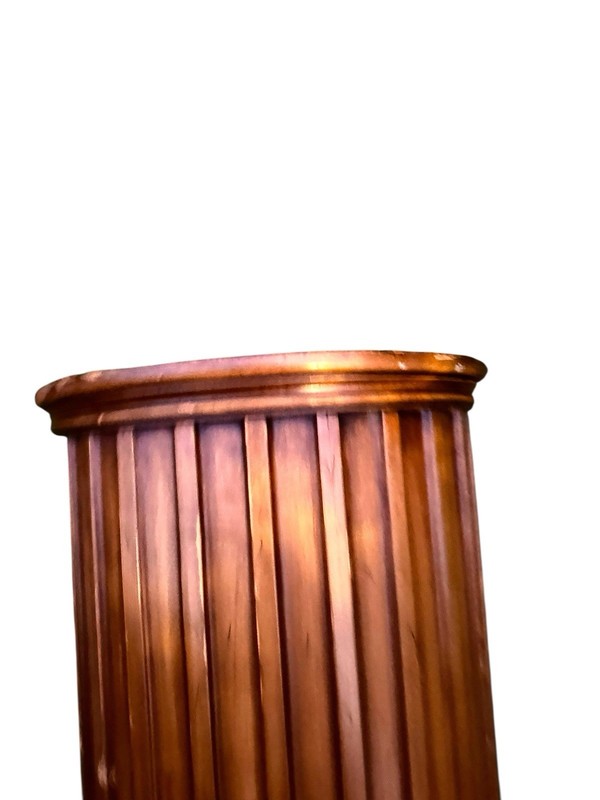 Weiman Neoclassical Style Fluted Pedestal in Carved Wood with Marble Top gallery