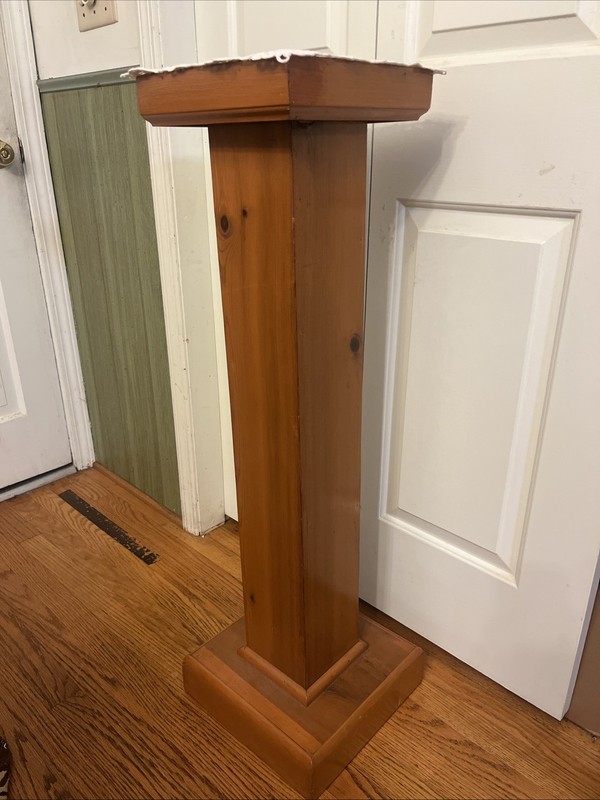 40” Mission Pedestal Arts Crafts Vintage /antique Style Plant Stand Wood Display