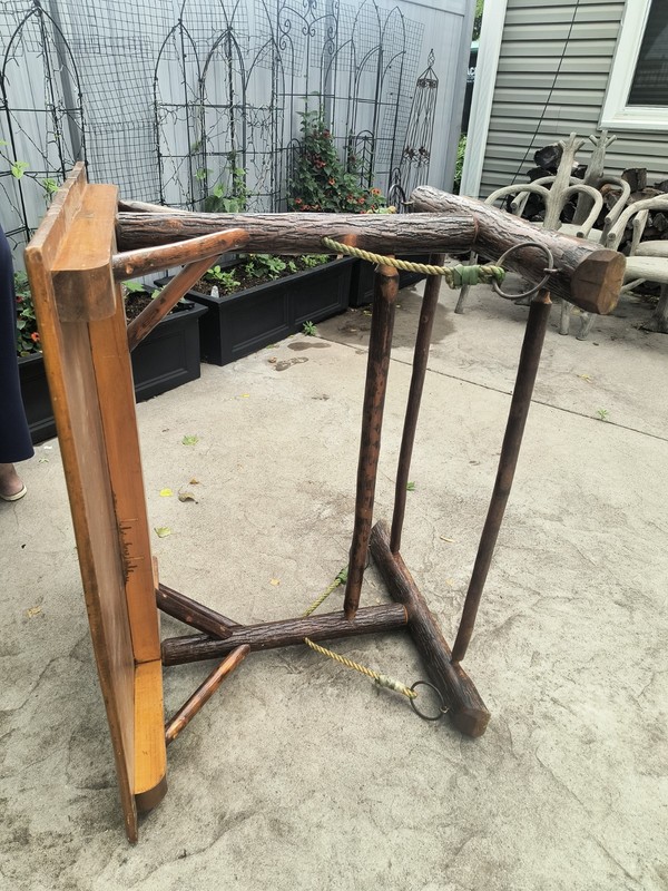 Rare signed Old hickory 1930's Adirondack rustic lodge camp cabin dining table gallery