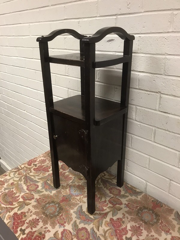 ANTIQUE VTG SMOKE STAND SIDE TABLE WITH DOOR 26 3/4” X 10 1/2” X 9 1/4” DEEP gallery