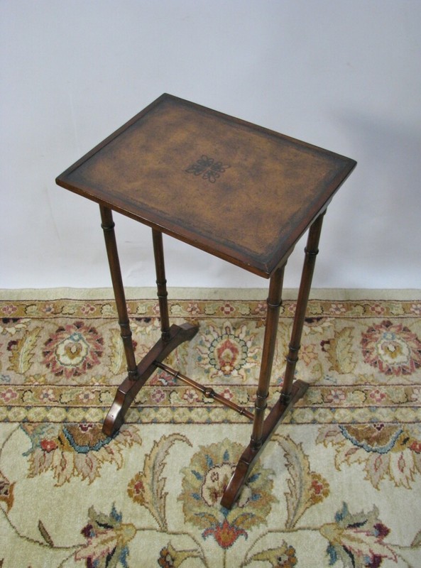 Theodore Alexander Set of 4 Georgian Style Mahogany Nesting Tables Faux Bamboo gallery