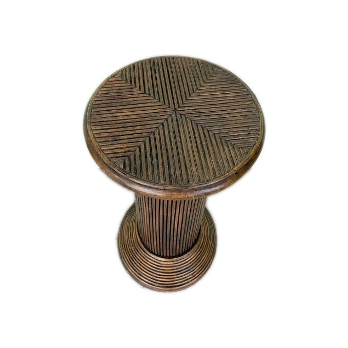 Pencil Reed Rattan Pedestal Plant Stand Vintage 24" Tall gallery