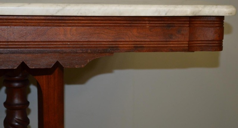 Antique Victorian Marble Top Shapely Stand #22588 gallery