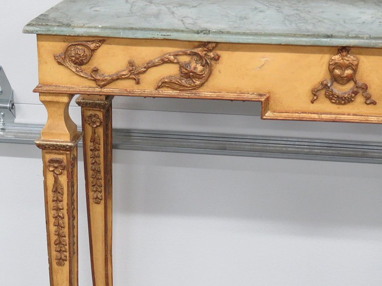Faux Marble Italian Neoclassical Style Paint Decorated Console & Mirror gallery