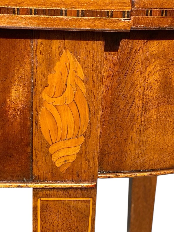 Antique Hepplewhite Style Mahogany & Satinwood Card Table / Console Table gallery
