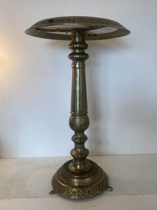 24 Inch Tall Brass coffee table stand with marble top