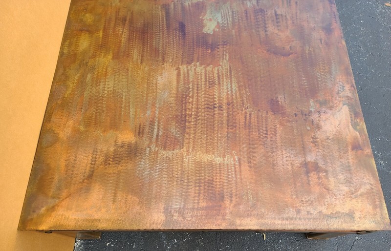 Huge Copper Coffee Cocktail Table 73" x 49" gallery